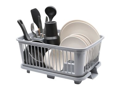 ESCURRIDOR DE PLATOS CON DRENAJE VIRGILIO GRIS