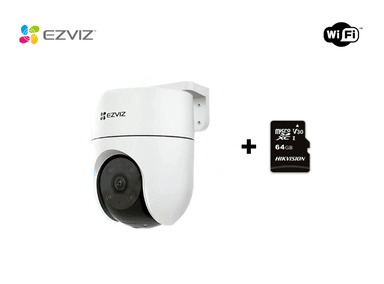 CÁMARA SEGURIDAD EZVIZ INALÁMBRICA WIFI PT H8C EXTERIORES FULL HD + MICROSD 64GB