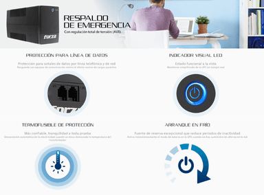 UPS FORZA 1000VA500W - FVR-NT-1012U - 2