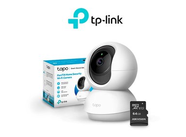 CÁMARA SEGURIDAD TP-LINK 360 GRADOS INTERIORES TAPO C210 2K + MICRO SD 64 GB HASTA 512 GB