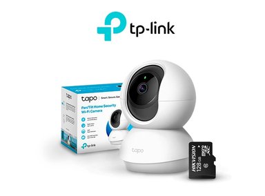 CÁMARA SEGURIDAD TP-LINK 360 GRADOS INTERIORES TAPO C210 2K + MICRO SD 128 GB HASTA 512 GB