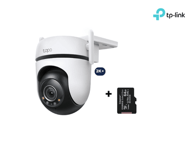 CÁMARA SEGURIDAD TP-LINK WIFI TAPO C520WS 360 GRADOS EXTERIORES RESOLUCIÒN 2K + MICRO SD 64 GB HASTA 512 GB