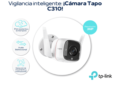 CÁMARA TP-LINK TAPO C310 INALÁMBRICA WIFI EXTERIOR 2K TAPO 310 ALMACENAMIENTO HASTA 128 GB