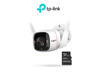 CÁMARA DE SEGURIDAD WI-FI IDEAL PARA EXTERIORES DE RESOLUCIÒN 2K TAPO C320WS TP-LINK + MICRO SD 64GB
