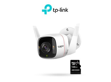 CÁMARA DE SEGURIDAD WI-FI IDEAL PARA EXTERIORES DE RESOLUCIÒN 2K TAPO C320WS TP-LINK + MICRO SD 128GB