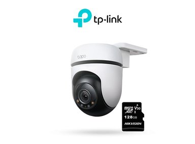 CÁMARA DE SEGURIDAD WI-FI DE 360º PARA EXTERIORES CON RESOLUCIÒN 2K TAPO C510W TP-LINK + MICRO SD 128GB
