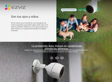 CÁMARA DE SEGURIDAD WIFI PARA EXTERIORES EZVIZ H3C 2K 3MP + MICRO SD64GB - 2
