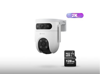 CÁMARA SEGURIDAD EZVIZ WIFI H9C DUAK 2K EXTERIOR + MICRO SD 128GB