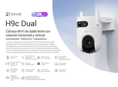 CÁMARA SEGURIDAD EZVIZ WIFI H9C DUAK 2K EXTERIOR + MICRO SD 128GB - 2