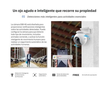 CÁMARA SEGURIDAD EZVIZ EB8 4G 2K CON BATERIA EXTERIOR + MICRO SD128 - 3