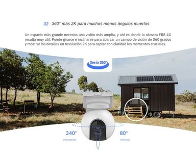 CÁMARA SEGURIDAD EZVIZ EB8 4G 2K CON BATERIA EXTERIOR + MICRO SD128 - 4