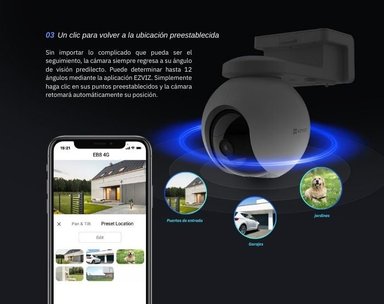 CÁMARA SEGURIDAD EZVIZ EB8 4G 2K CON BATERIA EXTERIOR + MICRO SD128 - 5