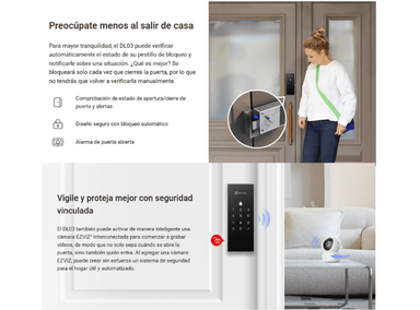 CERRADURA INTELIGENTE EZVIZ DL03 DESBLOQUEO REMOTO BATERIA - 4