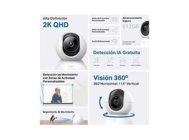 CÁMARA DE SEGURIDAD TAPO C220 IP GIRATORIA 360° 2K 4MP - 2