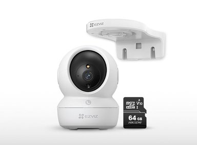CÁMARA DE SEGURIDAD WIFI H6C FULL HD + SOPORTE DE MONTAJE + MICRO SD 64GB PARA INTERIORES EZVIZ