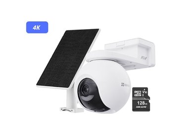 CÁMARA DE SEGURIDAD EZVIZ CB8 4K + MICRO SD 128GB AUDIO BIDIRECCIONAL SIRENA BATERÍA PANEL SOLAR