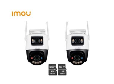 KIT DE 2 CÁMARA SEGURIDAD IMOU WI-FI CRUISER DUAL 5MP + 5MP + MICRO SD 128GB 360° NOCHE COLOR - 1