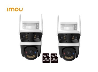 KIT DE 2 CÁMARA SEGURIDAD IMOU WI-FI CRUISER TRIPLE LENTE 3+3+5 MP + MICRO SD 128GB EXTERIOR LENTE FIJO Y PT