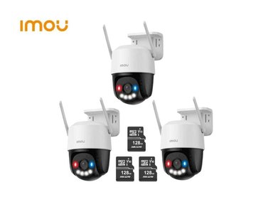 KIT DE 3 CÁMARA SEGURIDAD DOMO IMOU WI-FI CRUISER SC 5MP 3K  + MICRO SD 128GB FULL COLOR EXTERIOR