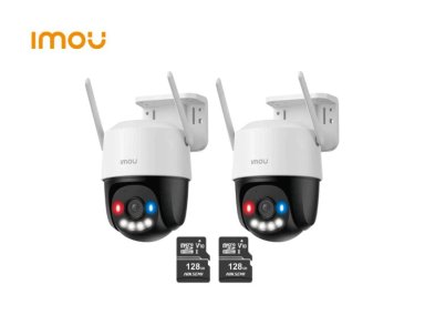KIT DE 2 CÁMARA SEGURIDAD DOMO IMOU WI-FI CRUSIER SC 3K 5MP + MICRO SD 128GB FULL COLOR EXTERIOR