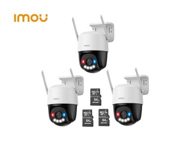 KIT DE 3 CÁMARA SEGURIDAD DOMO IMOU WI-FI CRUISER SC 5MP 3K + MICRO SD 64GB FULL COLOR EXTERIOR