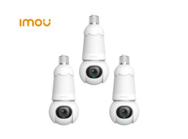KIT DE 3 CÁMARA SEGURIDAD WI-FI IMOU FOCO BULB CAM 3MP GIRA 360° NOCHE COLOR