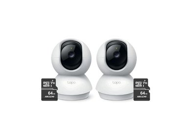 KIT DE 2 CÁMARAS DE SEGURIDAD INTERIOR TAPO C200C + MICRO SD 64GB PARA INTERIOR