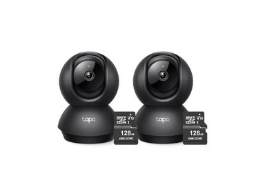 KIT DE 2 CÁMARAS DE SEGURIDAD INTERIOR TAPO C211 2K 3MP + MICRO SD 128GB PARA INTERIOR