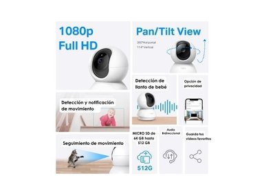 KIT DE 2 CÁMARAS DE SEGURIDAD TAPO C200 FULL HD + MICRO SD 64GB PARA INTERIORES - 2