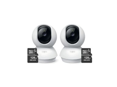 KIT DE 2 CÁMARAS DE SEGURIDAD TAPO C200 FULL HD + MICRO SD 128GB PARA INTERIORES
