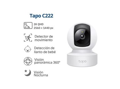 KIT DE 2 CÁMARA SEGURIDAD TP-LINK TAPO C222 2K QHD + MICRO SD 64GB PARA INTERIORES CON AUDIO BIDIRECCIONAL - 2