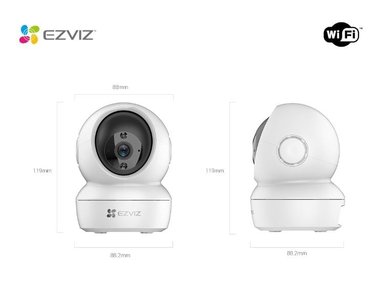 KIT DE 2 CÁMARA DE SEGURIDAD WIFI H6C 3K 5MP PARA INTERIORES EZVIZ - 2