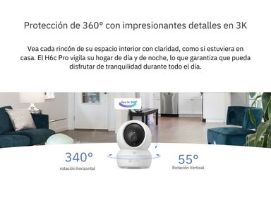 KIT DE 2 CÁMARA DE SEGURIDAD WIFI H6C 3K 5MP PARA INTERIORES EZVIZ - 4
