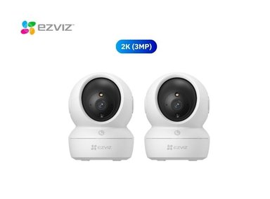 KIT DE 2 CÁMARA DE SEGURIDAD WIFI H6C 2K 3MP + MICRO SD 128GB PARA INTERIORES EZVIZ