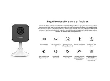 KIT DE 2 CÁMARA DE SEGURIDAD WIFI H1C FULL HD PARA INTERIORES EZVIZ - 2