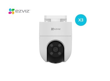 KIT DE 3 CÁMARA DE SEGURIDAD WIFI H8C FULL HD PARA EXTERIOR HOGAR EZVIZ