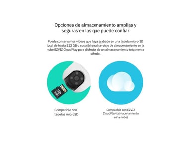 KIT DE 2 CÁMARA DE SEGURIDAD WIFI H8C FULL HD + MICRO SD 128GB PARA EXTERIOR HOGAR EZVIZ - 5