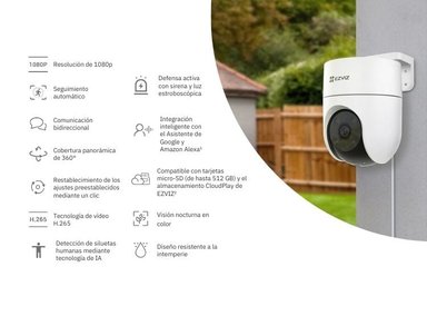 KIT DE 2 CÁMARA DE SEGURIDAD WIFI H8C FULL HD PARA EXTERIOR HOGAR EZVIZ - 2