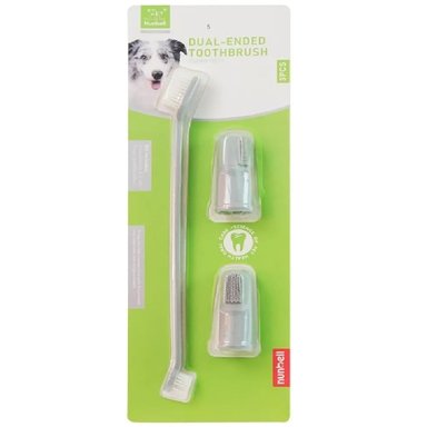 KIT DE 1 CEPILLO DE DIENTE Y 2 DEDO PARA MASCOTAS