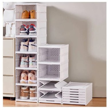 ZAPATERA BLANCO 6 NIVELES PLEGABLE ACRÍLICO