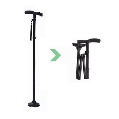 BASTÓN PLEGABLE CON LUZ 4 EN 1