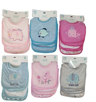 SET 5 BABEROS MULTICOLOR NIÑO