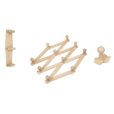 SET 3 PERCHEROS PLEGABLES DE MADERA
