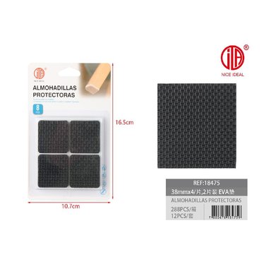 SET DE 3 ALMOHADILLAS PROTECTORAS CUADRADA DE CORCHO 4 PCS