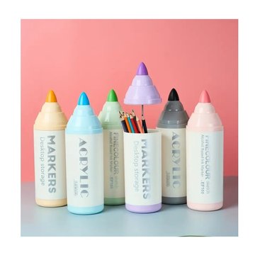 PORTA LAPICEROS MULTICOLOR FORMA PLUMON NIÑA