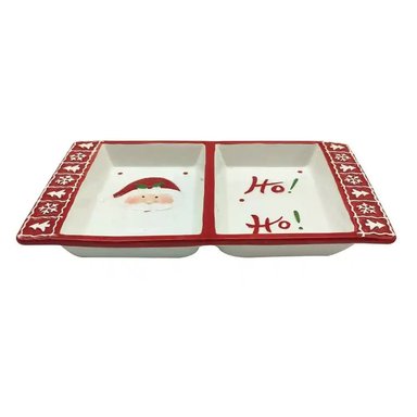 PLATO NAVIDEÑO DOBLE COMPARTIMIENTO