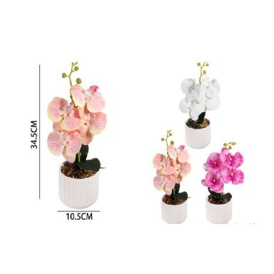 MACETA CON FLORES ARTIFICIALES