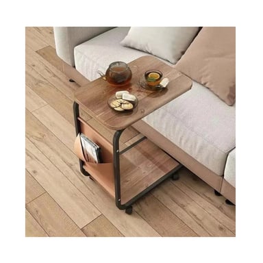 MESA AUXILIAR CON RUEDAS MULTIUSO 2 NIVELES PARA SALA, SOFÁ Y CAMA - 2