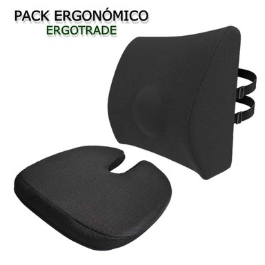 COJÍN ERGOTRADE ERGONÓMICO LUMBAR C/SOPORTE Y ASIENTO O COXIS PARA LA ESPALDA. PACK DE COJINES S