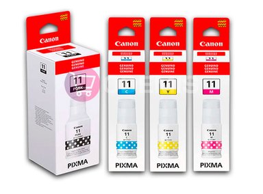 KIT BOTELLAS TINTA CANON GI-11 CMYBK NEGRO